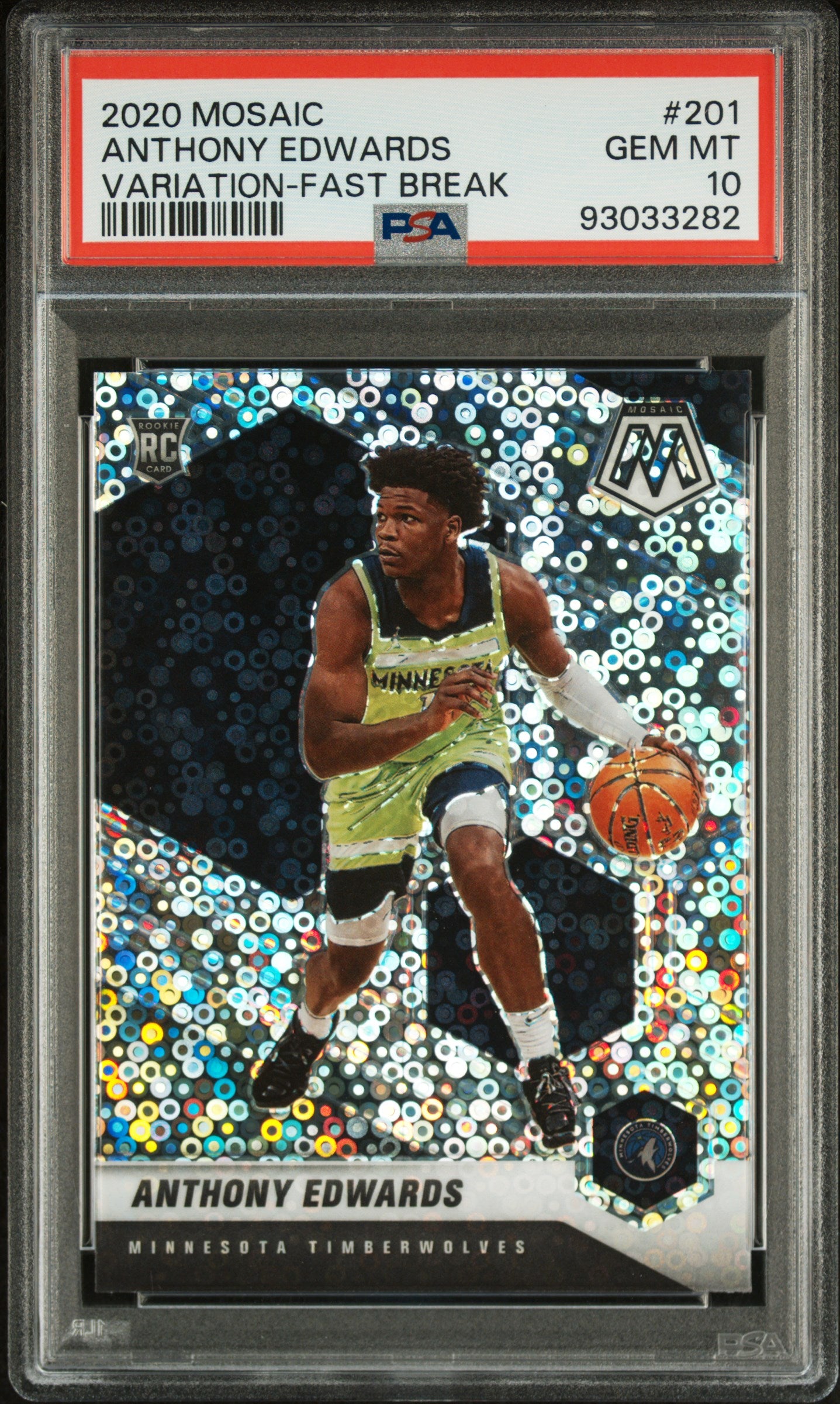 2020 Mosaic Anthony Edwards Variation Fast Break PSA 10