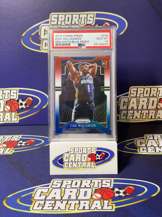 2019 Panini Prizm Zion Williamson Red White Blue PSA 10