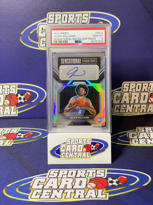 2022 Prizm Jalen Williams Sensation Signatures - Silver Prizm PSA 10