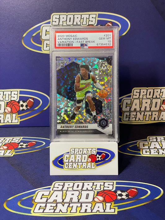 2020 Mosaic Anthony Edwards Variation Fast Break PSA 10