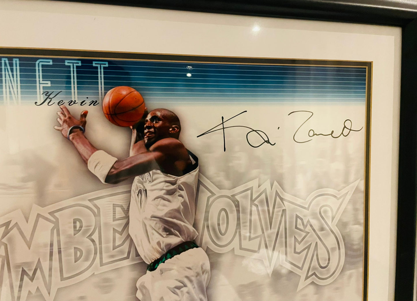 Kevin Garnett Framed Signature Poster