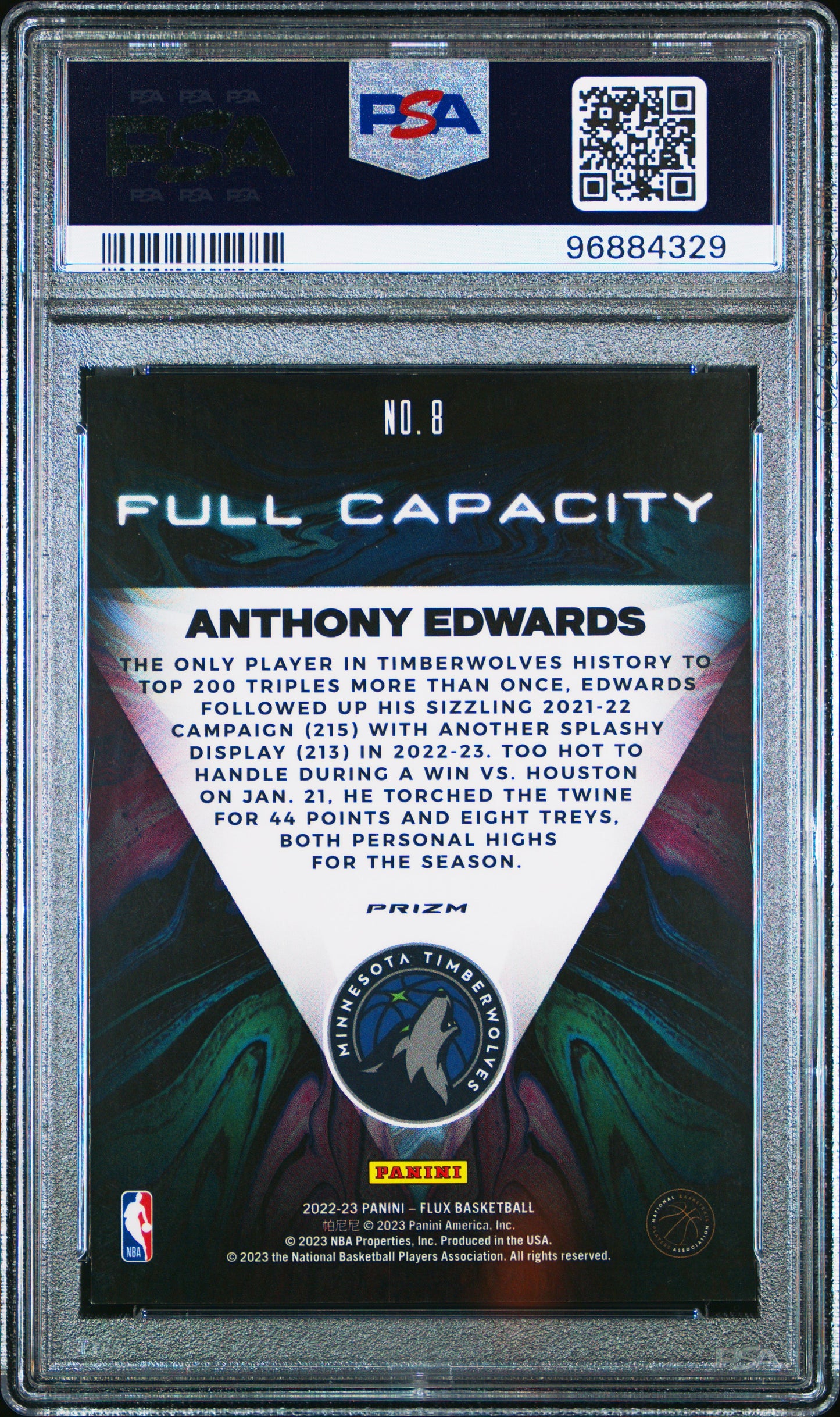 2022 Flux Anthony Edwards Full Capacity PSA 9